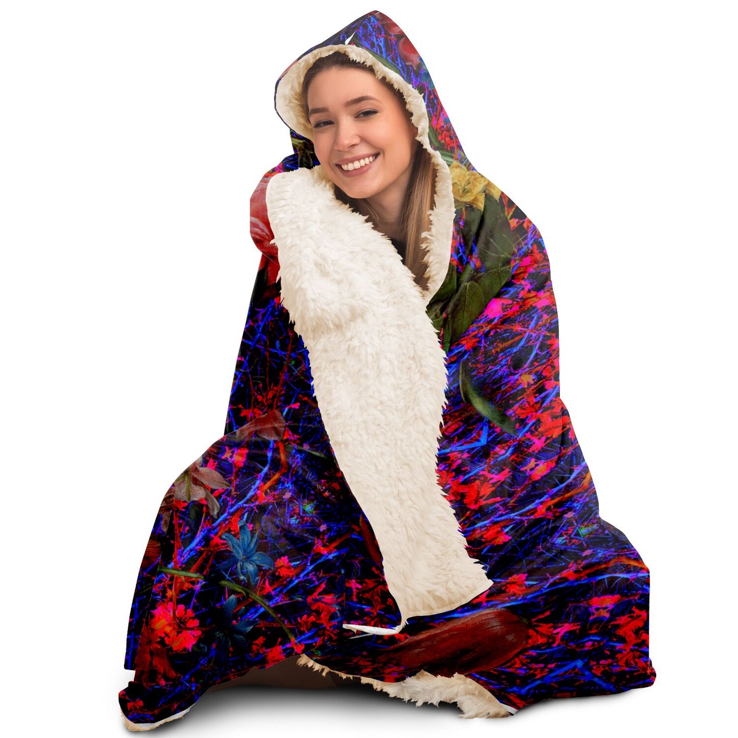 Serenade to Blooms Hooded Blanket