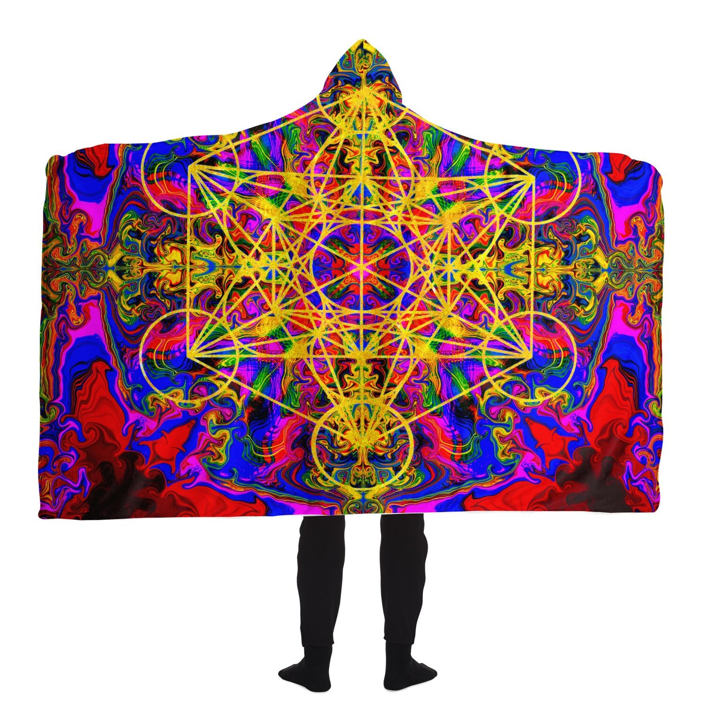 Metatron's Cube Hooded Blanket