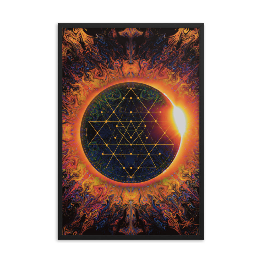 Sri Yantra Cosmic Portal framed poster